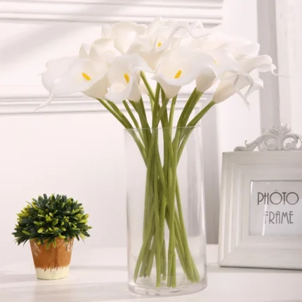 Flores Artificiais Calla Lírio Toque Real: Elegância E Sofisticação Para Decorar