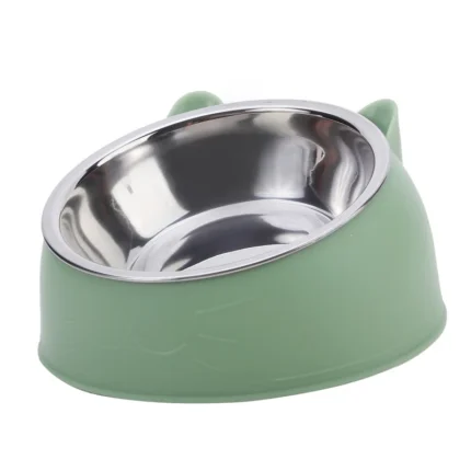 Tigela Inclinada de Aço Inoxidável para Gatos e Cães | Comedouro Ergonômico Antifadiga