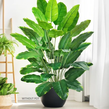 Palmeira Artificial Tropical Premium com Folhas de Bananeira Realistas | Decoração Luxuosa para Casa e Escritório.
