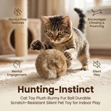 Bola de Pelúcia com Catnip para Gatos 8cm – Brinquedo Interativo de Caça