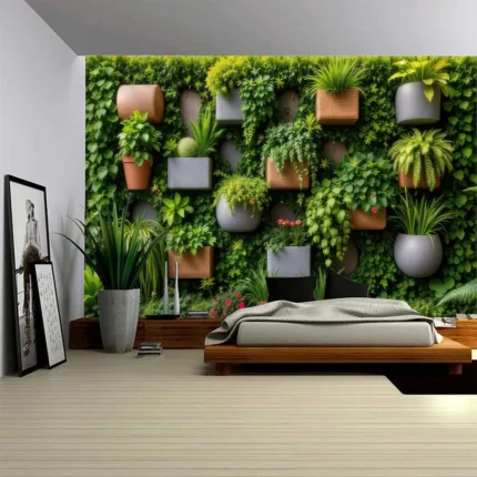 Jardim Vertical Artificial Realista para Parede e Decoração.