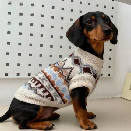 Suéter de Inverno para Cachorros Dachshund – Tricotado, Quente e Confortável