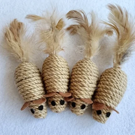 Ratinho de Sisal para Gatos | Brinquedo Interativo Resistente à Mordida