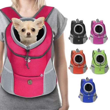 Mochila de Transporte para Cães e Gatos – Ajustável, Respirável e Segura (Frente ou Costas)
