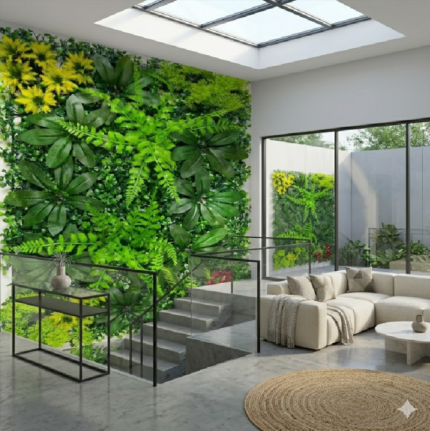 Painel Cerca Viva Artificial Premium – Folhagem Verde Realista para Parede, Jardim, Piscina e Área Gourmet