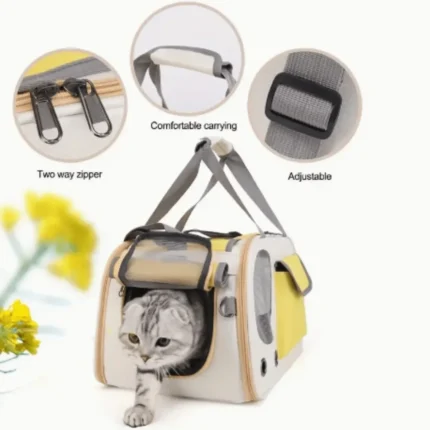 Bolsa Transportadora Portátil para Gatos e Cães | Mochila de Viagem até 14 lbs com Zíper
