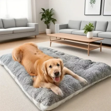 Cama de Pelúcia para Cães Grande 120x60cm – Sofá Macio Ultra Espesso, Quente e Lavável para Pets Pequenos, Médios e Grandes
