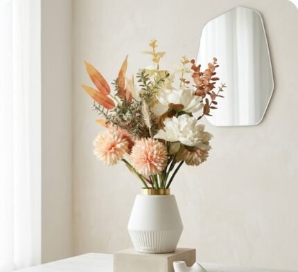 Buquê De Flores Artificiais Peônia E Dente De Leão Para Decoração.